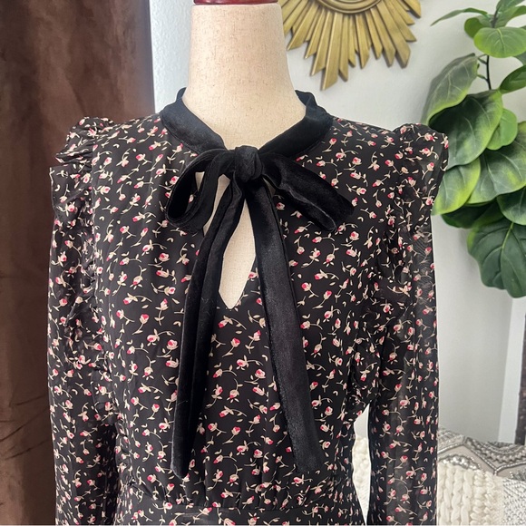 Lulus Neilsa Black Floral Print Long Sleeve Skater Dress - Picture 7 of 11